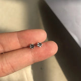 24Pcs 925 Sterling Silver Nose Rings Studs Flower Body Piercing Jewelry