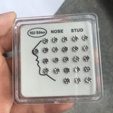 24Pcs 925 Sterling Silver Nose Rings Studs Flower Body Piercing Jewelry