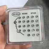 24Pcs 925 Sterling Silver Nose Rings Studs Flower Body Piercing Jewelry