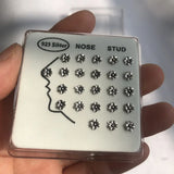 24Pcs 925 Sterling Silver Nose Rings Studs Flower Body Piercing Jewelry
