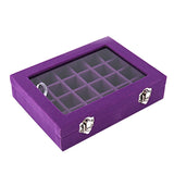 24Slots Jewelry Organizer Box Clear Lid Storage Container