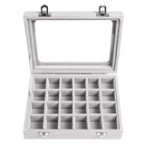 24Slots Jewelry Organizer Box Clear Lid Storage Container