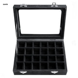 24Slots Jewelry Organizer Box Clear Lid Storage Container
