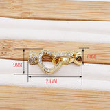 24X9mm High Heart CZ Pave Clasp & End Caps for Bracelet Necklace