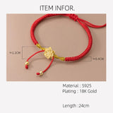 925 Silver Flower Rope Bracelets Red Thread Line Bracelets Women Girl