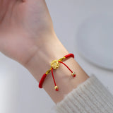 925 Silver Flower Rope Bracelets Red Thread Line Bracelets Women Girl