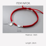 925 Silver Rope Bracelets Red Thread Line String Bracelets For Women