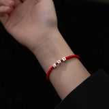 925 Silver Women Bracelet Red Thread Line String Rope Bracelets