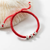 925 Silver Women Bracelet Red Thread Line String Rope Bracelets