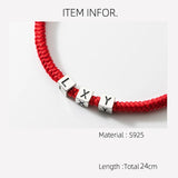 925 Silver Women Bracelet Red Thread Line String Rope Bracelets
