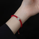 925 Sterling Silver Rope Bracelet Women Red Thread Line String Bracelet