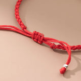 925 Silver Rope Bracelet with Red Thread Line for Women