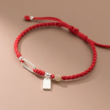 925 Silver Rope Bracelet with Red Thread Line for Women