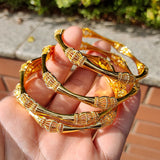 24k 4pcs Dubai Bangles For Women Bijoux Africaine Halloween Bracelets