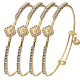 24k 4pcs/Lot Dubai Indian Bangles For Women Girl Bracelet Arab/Ethiopian Bridal
