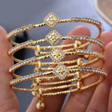 24k 4pcs/Lot Dubai Indian Bangles For Women Girl Bracelet Arab/Ethiopian Bridal