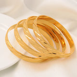 24k 65MM Dubai Wedding Bangles For Women Ethiopian Jewelry Indian Bangle