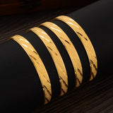 24k 65MM Dubai Wedding Bangles For Women Ethiopian Jewelry Indian Bangle