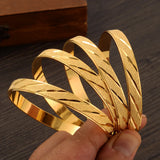 24k 65MM Dubai Wedding Bangles For Women Ethiopian Jewelry Indian Bangle