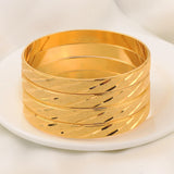 24k 65MM Dubai Wedding Bangles For Women Ethiopian Jewelry Indian Bangle