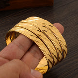 24k 65MM Dubai Wedding Bangles For Women Ethiopian Jewelry Indian Bangle