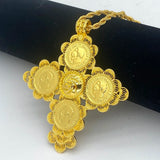 24k Big Cross Chain for Men Women Indian Pendant Necklace