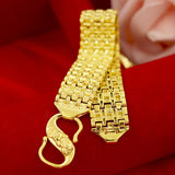 24k Watch Chain Bracelet for Women Men Bangle Hand Chain Fine Jewelry