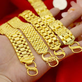 24k Watch Chain Bracelet for Women Men Bangle Hand Chain Fine Jewelry