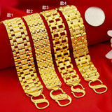 24k Watch Chain Bracelet for Women Men Bangle Hand Chain Fine Jewelry
