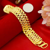 24k Watch Chain Bracelet for Women Men Bangle Hand Chain Fine Jewelry