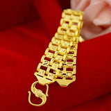 24k Watch Chain Bracelet for Women Men Bangle Hand Chain Fine Jewelry