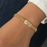 24k Zircon Bracelet Watch Chain for Women Birthday Anniversary Gift