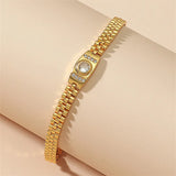 24k Zircon Bracelet Watch Chain for Women Birthday Anniversary Gift
