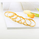 24k Dubai Bangles for Women Men Ethiopian Bracelets 8MM 6Pcs/Lot African Jewelry