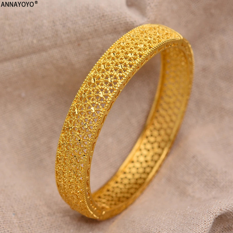 24k Dubai Bangles For Women Dubai Bride Wedding Ethiopian Bracelet Africa Bangle