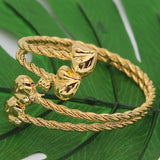 24k Copper Ethiopian Bangles for Women Wedding Heart Bracelet Dubai Jewelry