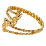 24k Copper Ethiopian Bangles for Women Wedding Heart Bracelet Dubai Jewelry