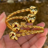24k Ethiopian Bangle for Women Copper Two Heart Warping Dubai Bracelet