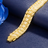 24k Not Fade Chain Bangle Bracelets for Men Women Couples