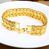 24k Not Fade Chain Bangle Bracelets for Men Women Couples