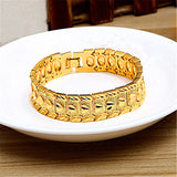 24k Not Fade Chain Bangle Bracelets for Men Women Couples