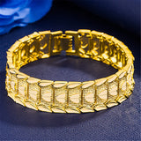 24k Not Fade Chain Bangle Bracelets for Men Women Couples
