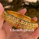 24K Dubai Bangles for Women Ethiopian Bracelets Wedding Jewelry