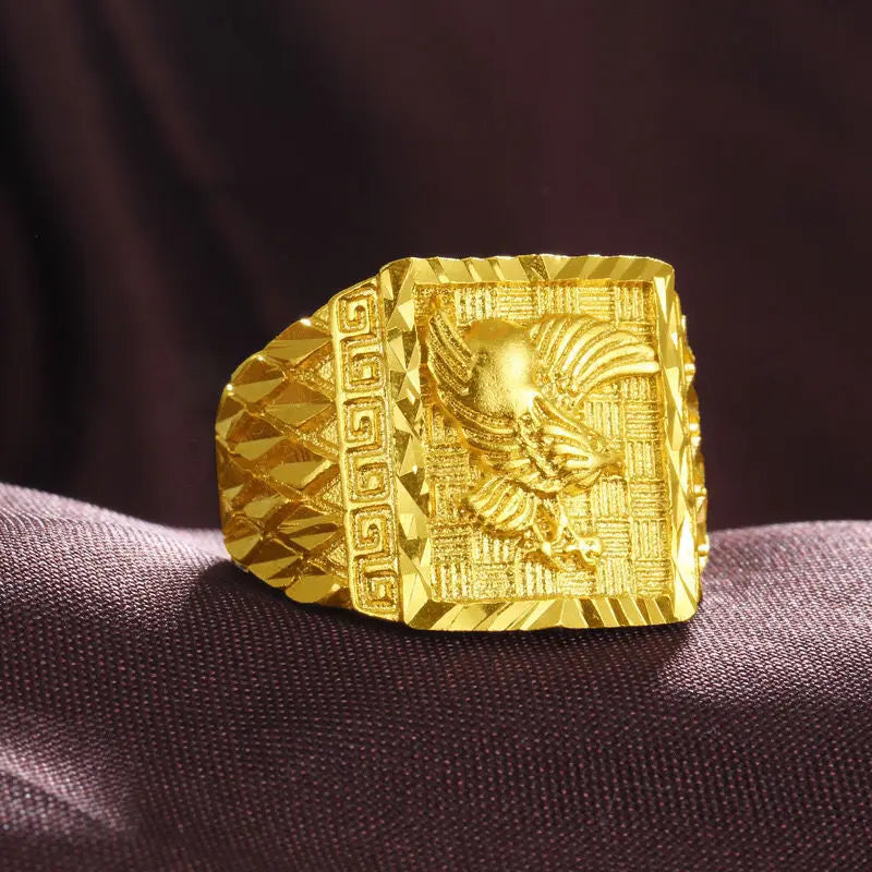 24k Eagle Ring for Man Adjustable Ring Jewelry Male Wedding