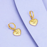 24k Heart-Shaped Earrings for Women's Wedding
