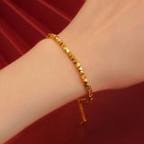 24k Filled Ball Beads Chain Bracelet High Quality Women's Wedding Jewelry