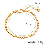 24k Filled Ball Beads Chain Bracelet High Quality Women's Wedding Jewelry