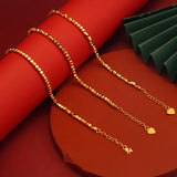24k Filled Ball Beads Chain Bracelet High Quality Women's Wedding Jewelry