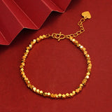 24k Filled Ball Beads Chain Bracelet High Quality Women's Wedding Jewelry