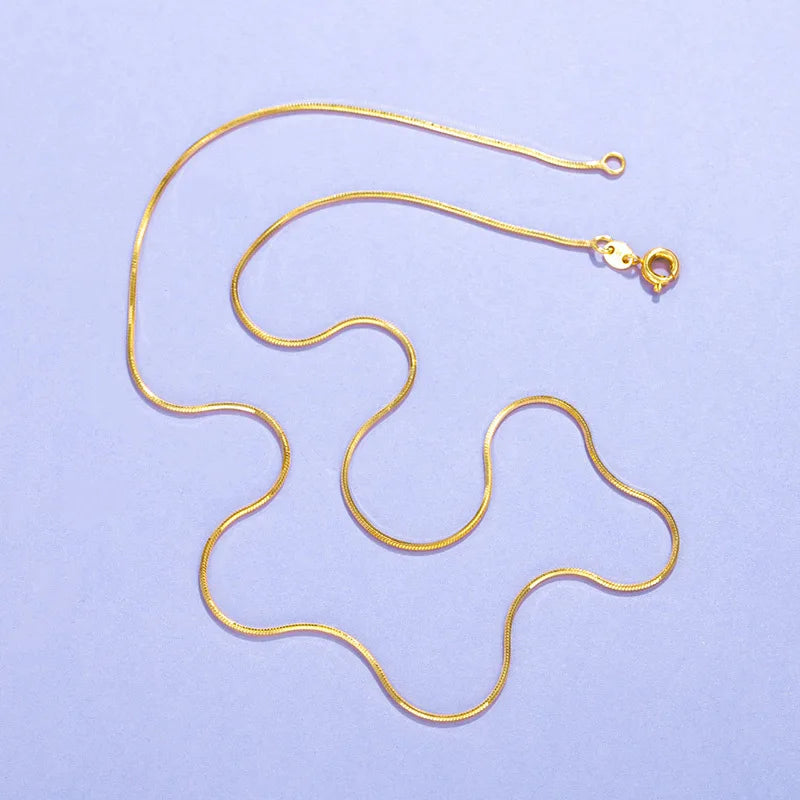 24k Filled Wedding Necklace Single Chain Fine Jewelry Collares